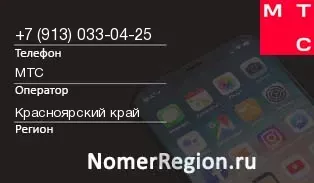Кто звонил с 9130330425 - регион и оператор